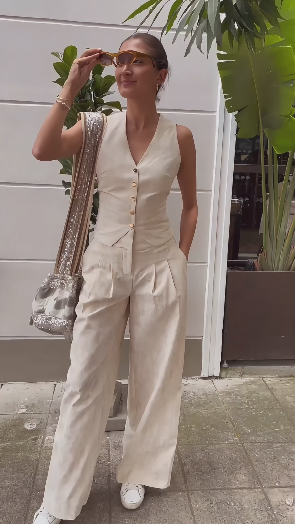 Chaleco Hali (beige/dorado)